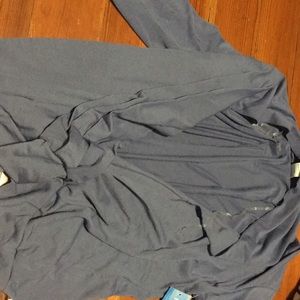 Grey-Purple Knotted Long Sleeve Top